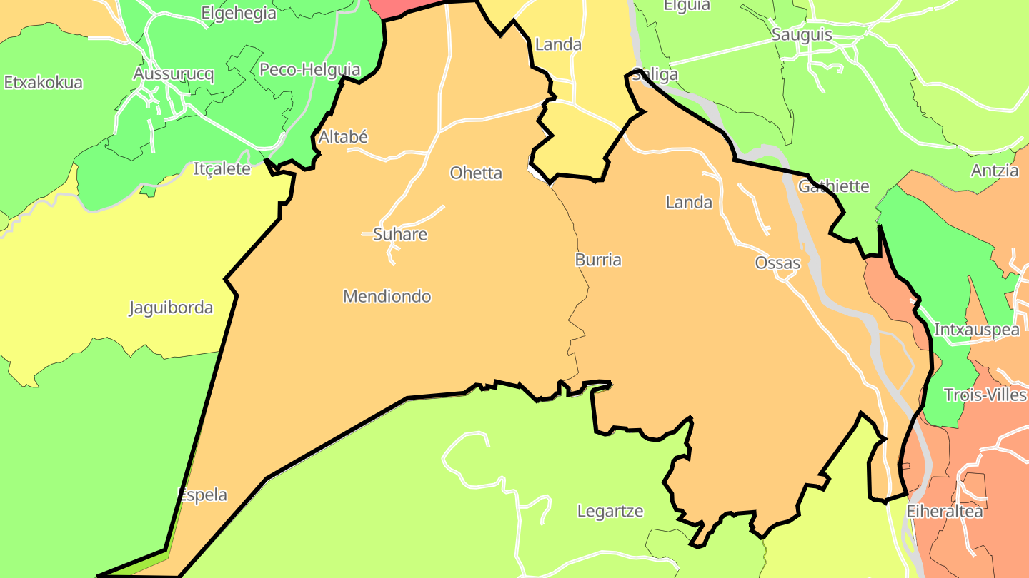 Carte des prix de l'immobilier Ossas-Suhare