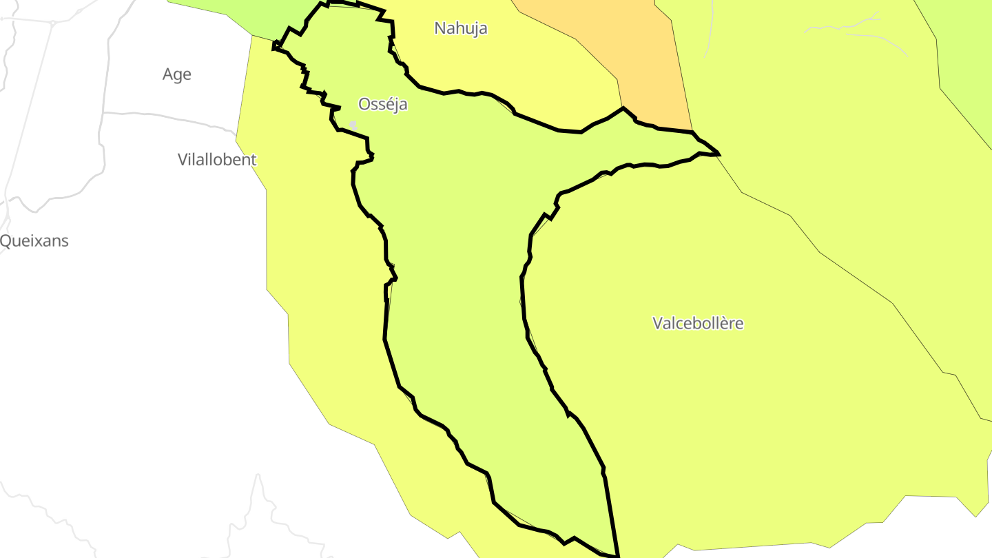 Carte des prix de l'immobilier Osséja