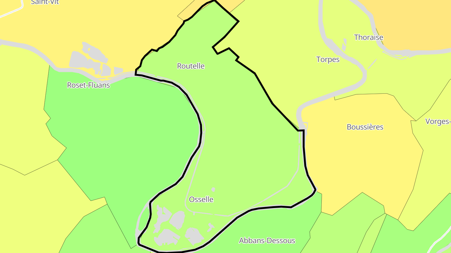 Carte des prix de l'immobilier Osselle-Routelle