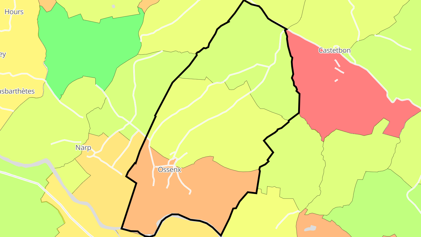 Carte des prix de l'immobilier Ossenx