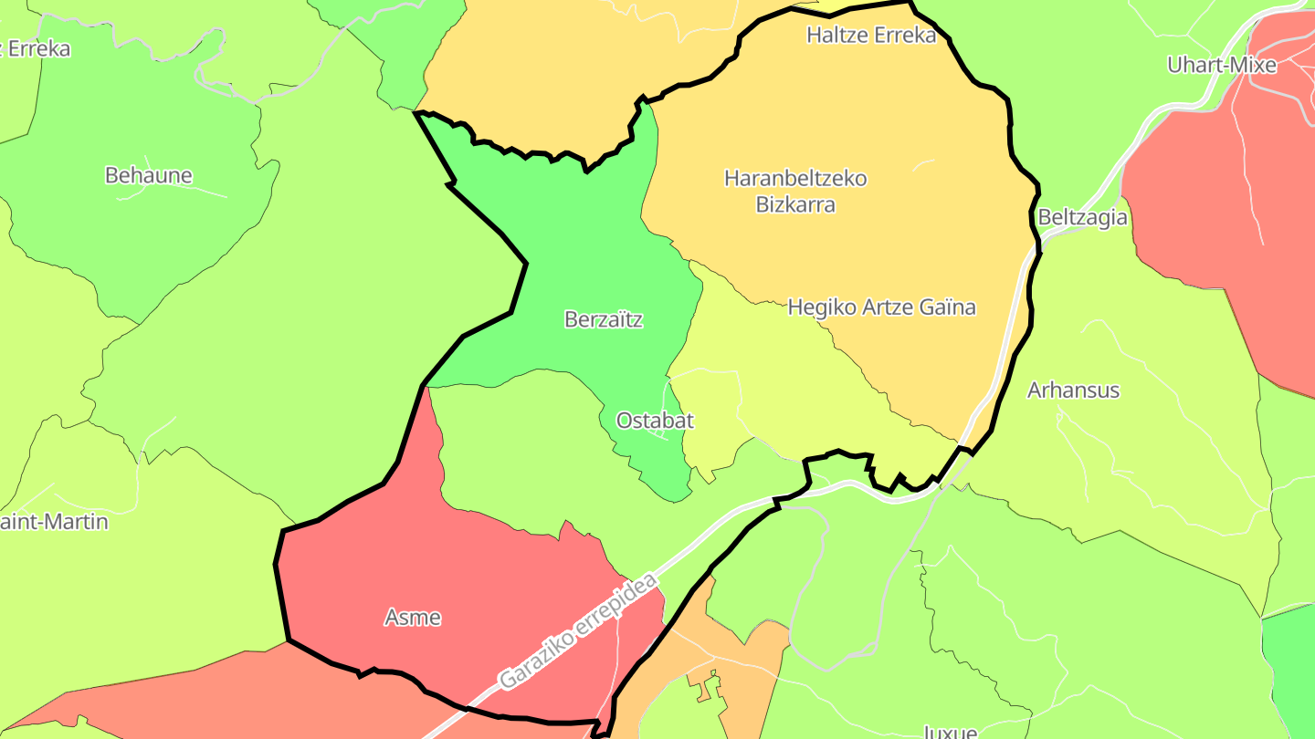 Carte des prix de l'immobilier Ostabat-Asme