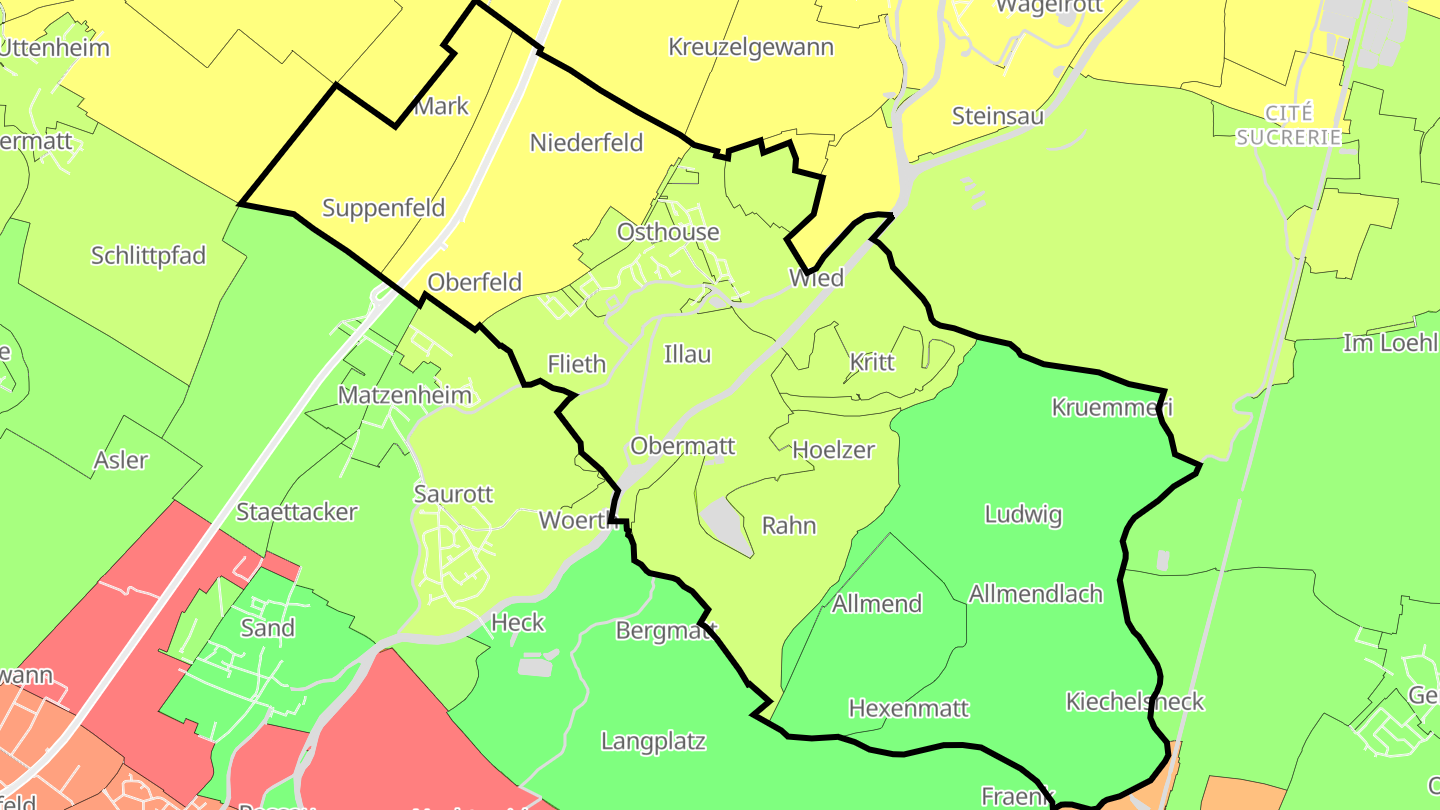 Carte des prix de l'immobilier Osthouse