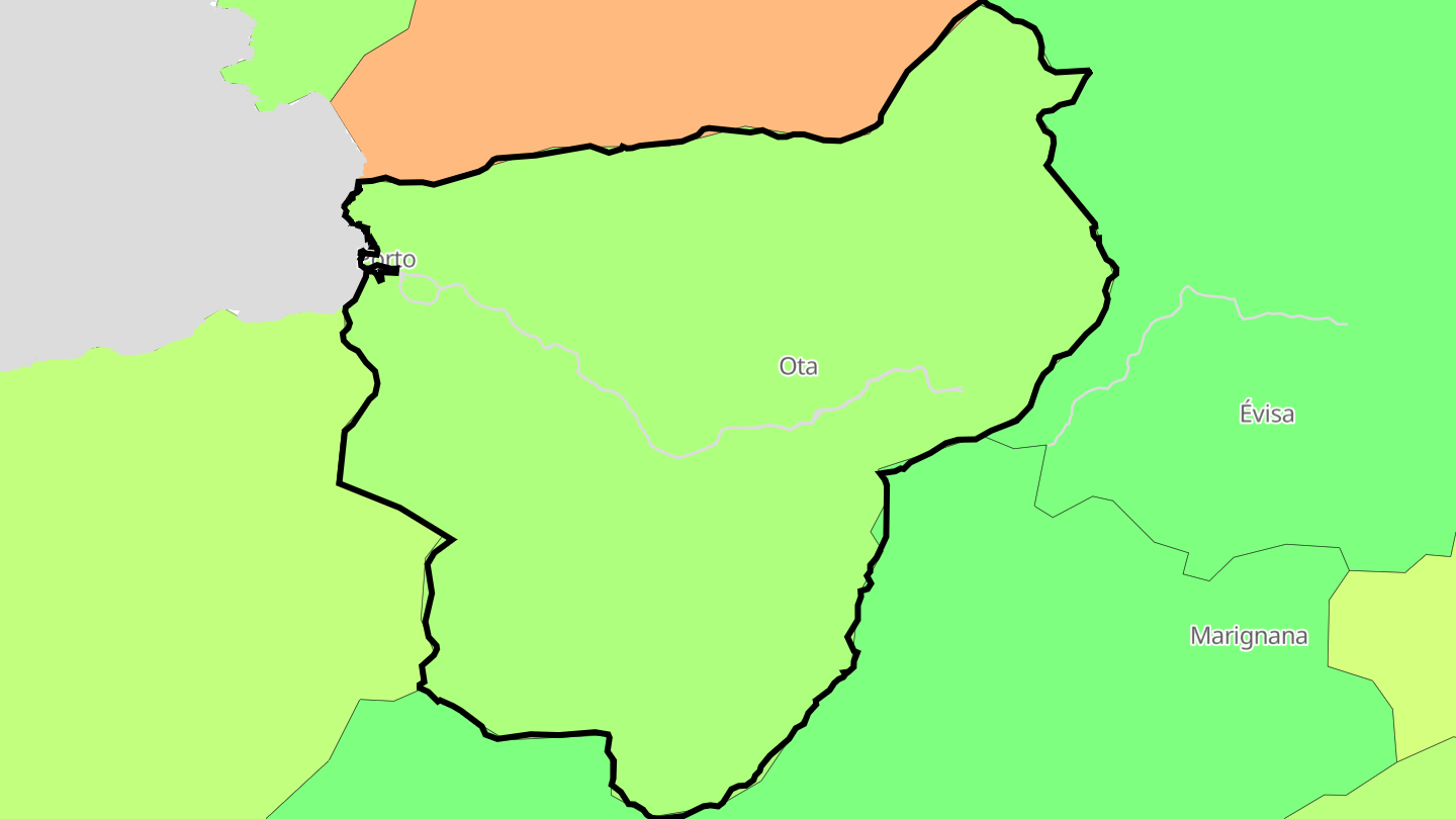 Carte des prix de l'immobilier Ota