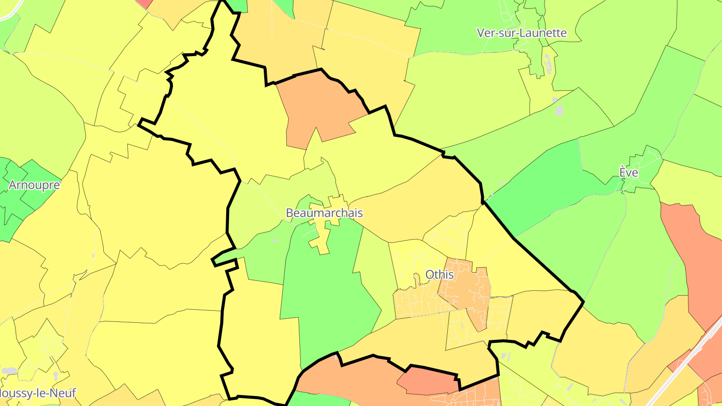 Carte des prix de l'immobilier Othis