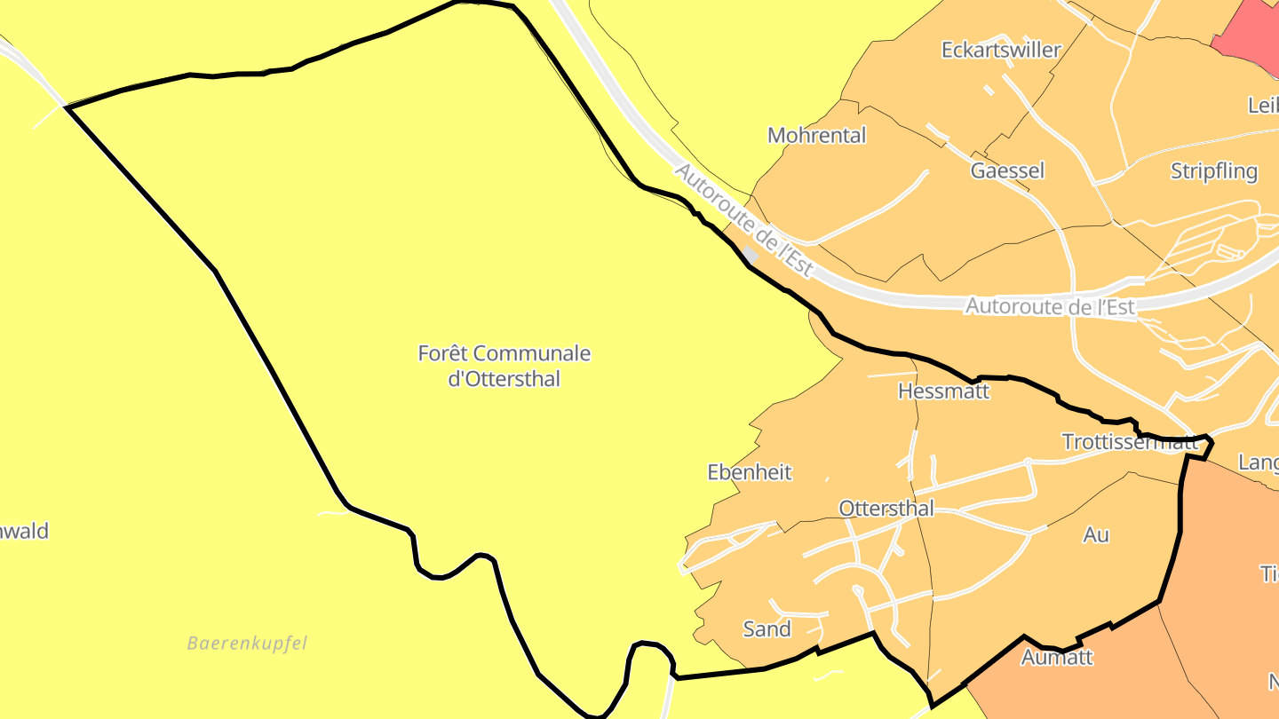 Carte des prix de l'immobilier Ottersthal
