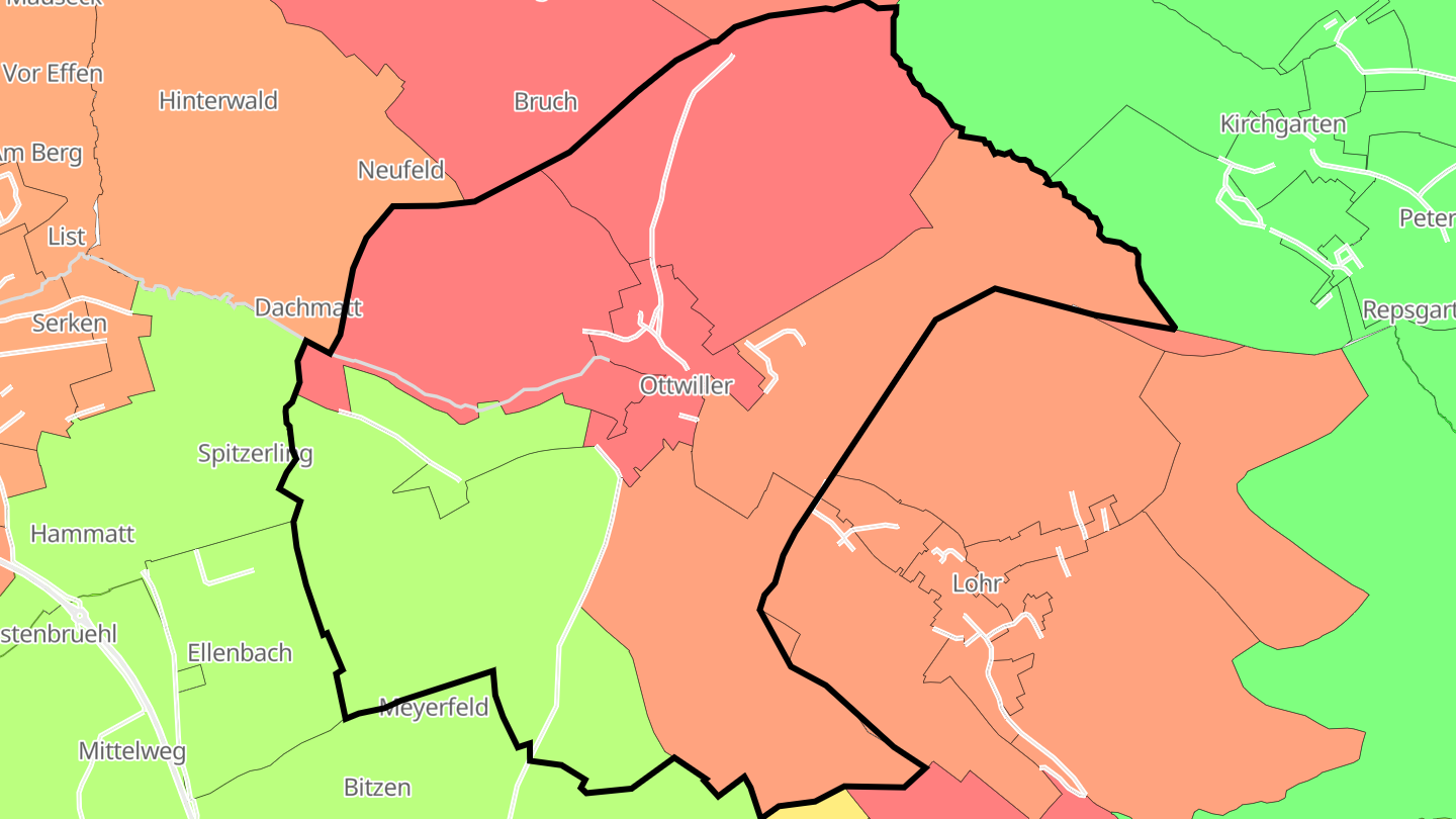 Carte des prix de l'immobilier Ottwiller