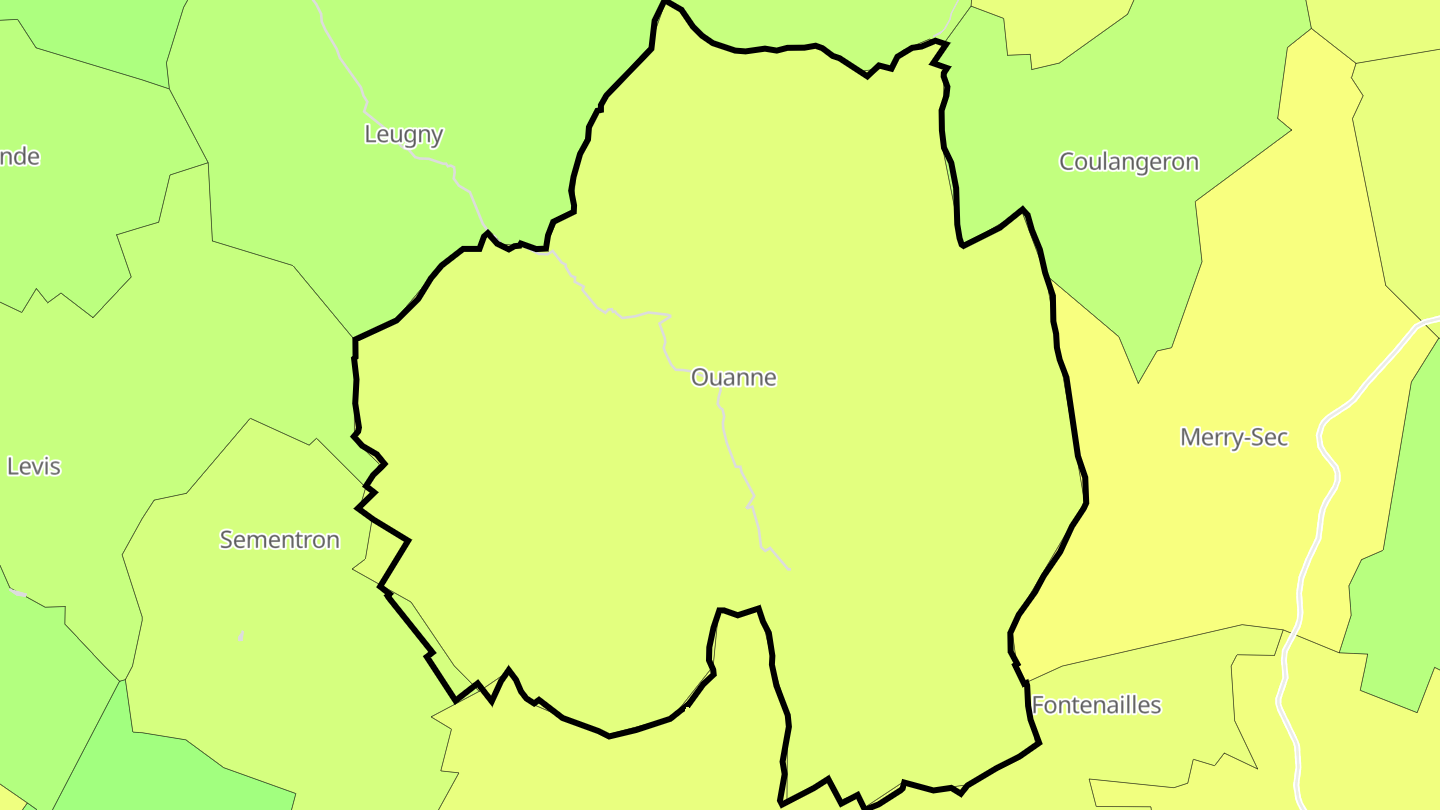 Carte des prix de l'immobilier Ouanne