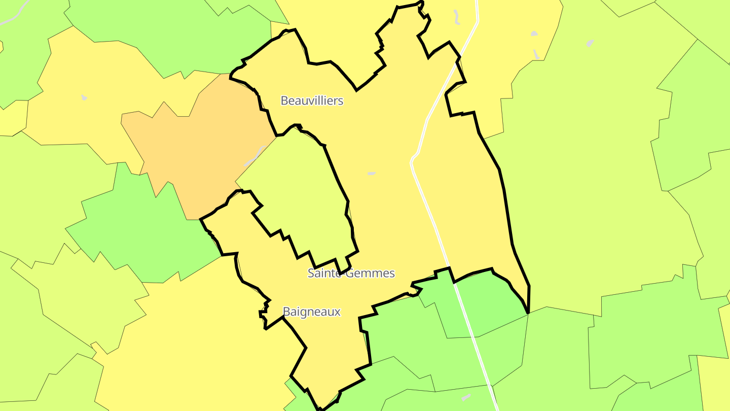 Carte des prix de l'immobilier Oucques-la-Nouvelle