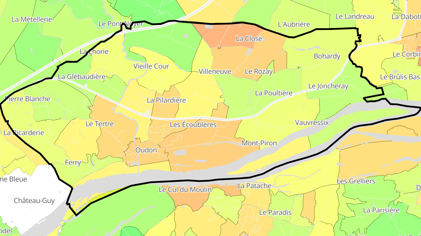 Carte des prix de l'immobilier Oudon