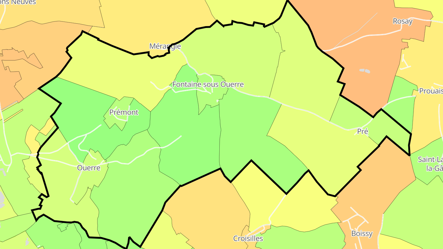 Carte des prix de l'immobilier Ouerre