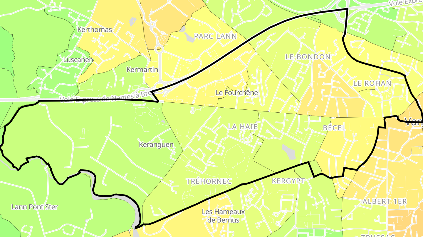 Carte des prix de l'immobilier Ouest