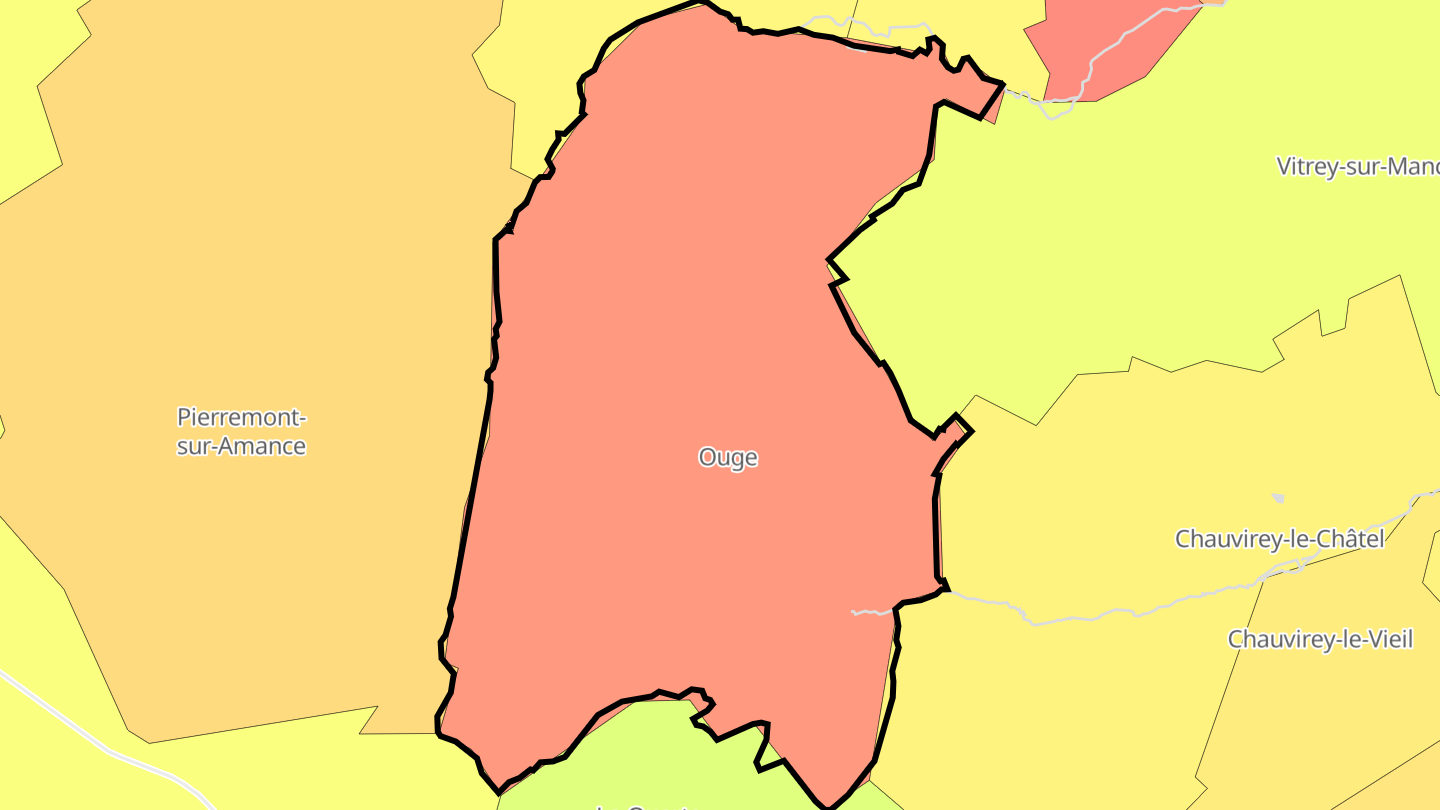 Carte des prix de l'immobilier Ouge