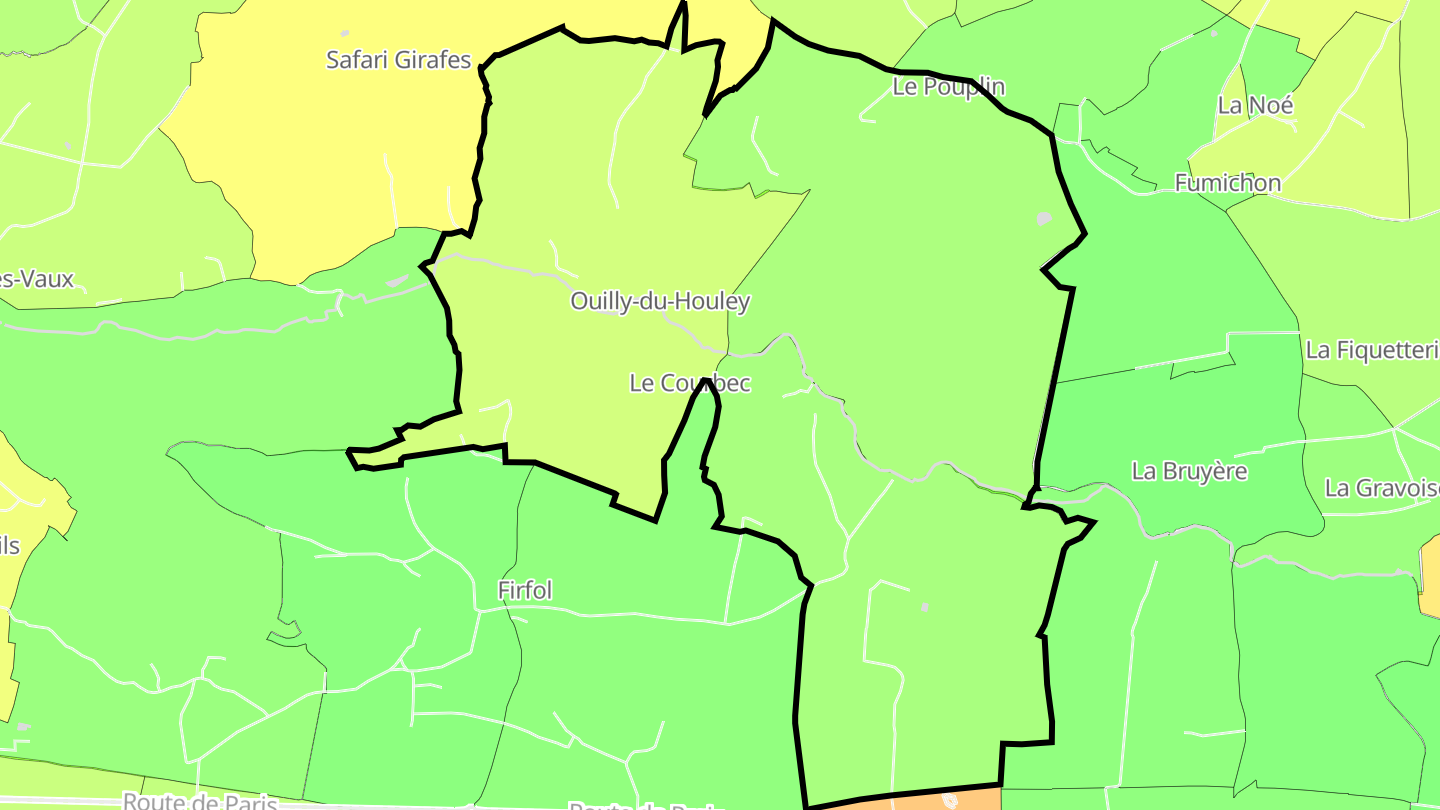 Carte des prix de l'immobilier Ouilly-du-Houley