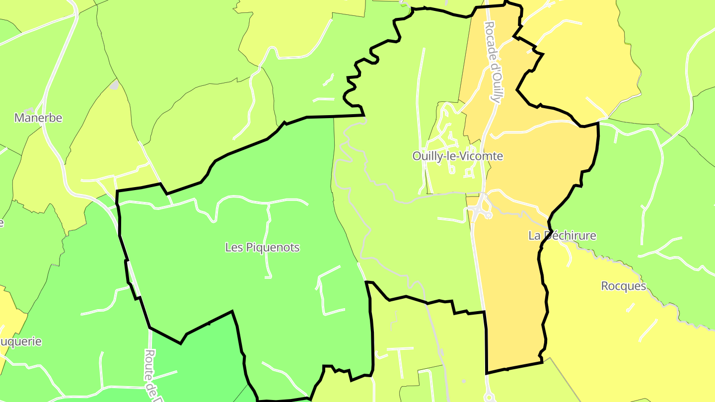Carte des prix de l'immobilier Ouilly-le-Vicomte