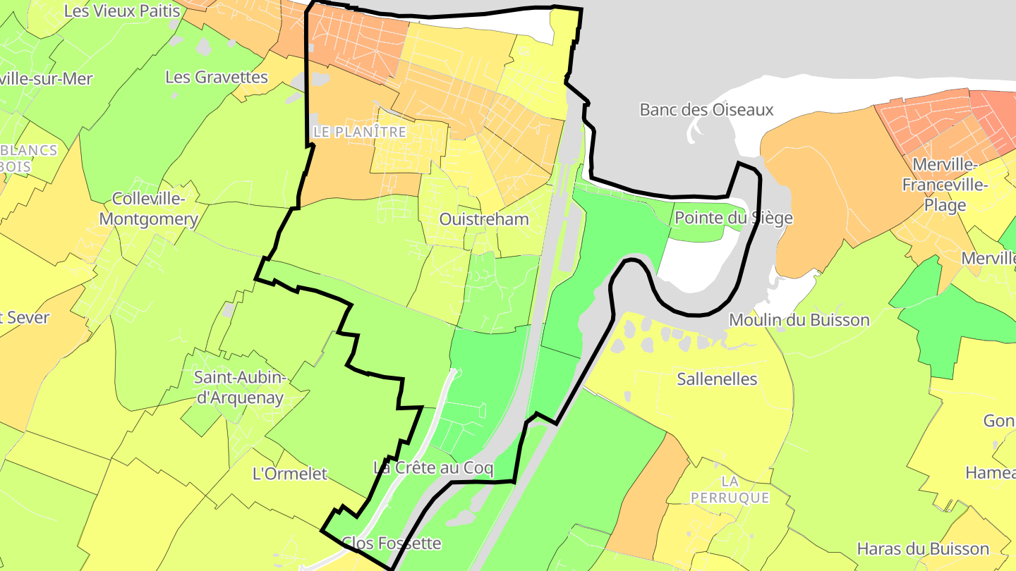 Carte des prix de l'immobilier Ouistreham