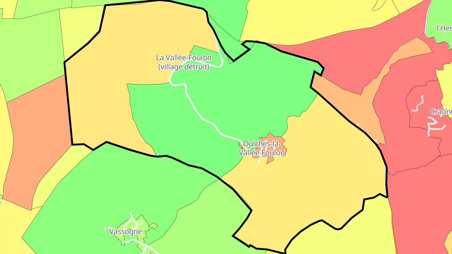 Carte des prix de l'immobilier Oulches-la-Vallée-Foulon