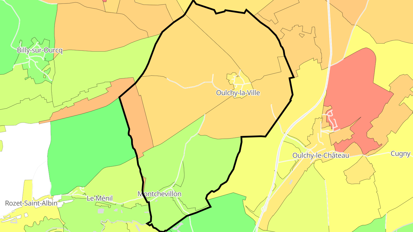Carte des prix de l'immobilier Oulchy-la-Ville