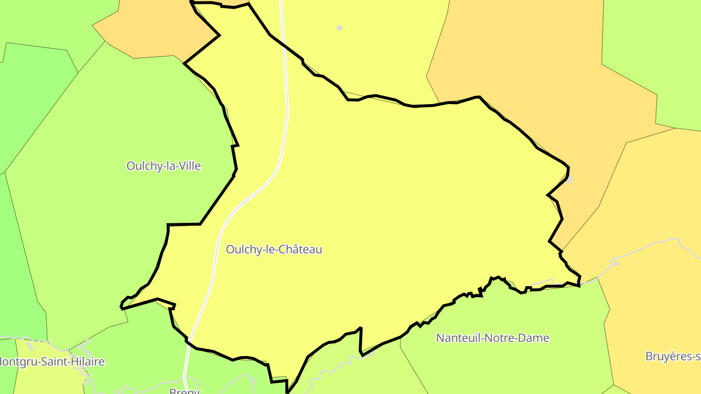 Carte des prix de l'immobilier Oulchy-le-Château