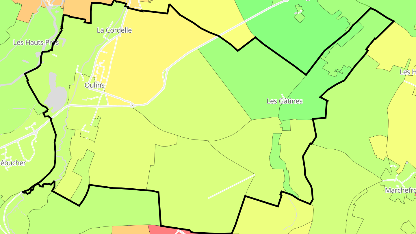 Carte des prix de l'immobilier Oulins
