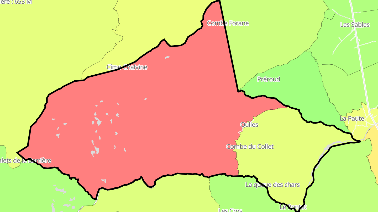 Carte des prix de l'immobilier Oulles