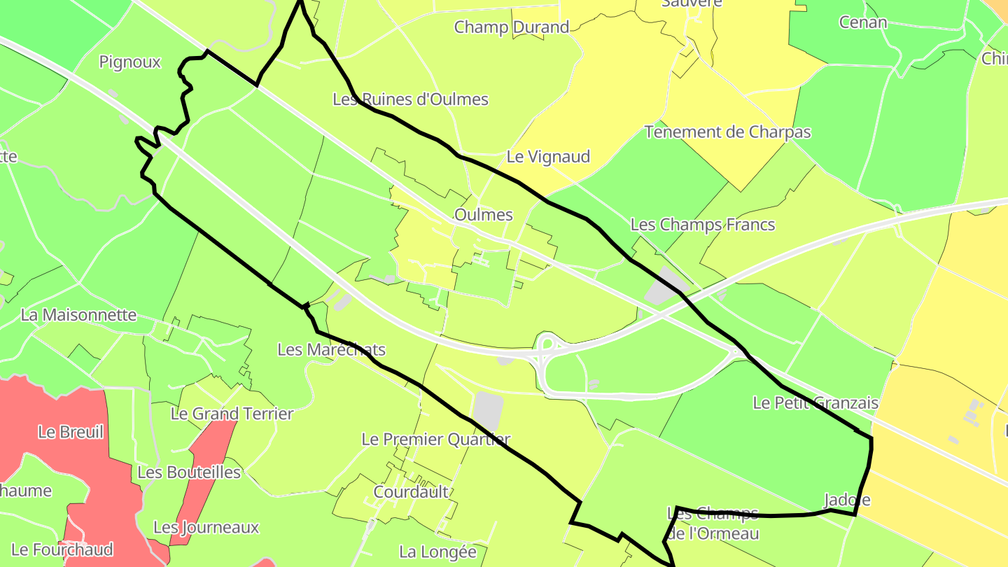 Carte des prix de l'immobilier Oulmes