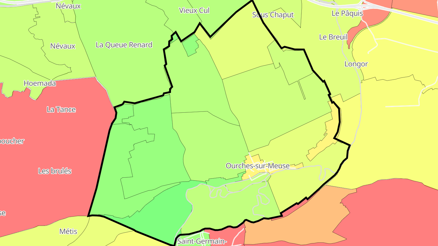 Carte des prix de l'immobilier Ourches-sur-Meuse