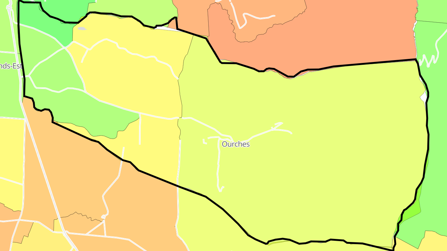Carte des prix de l'immobilier Ourches