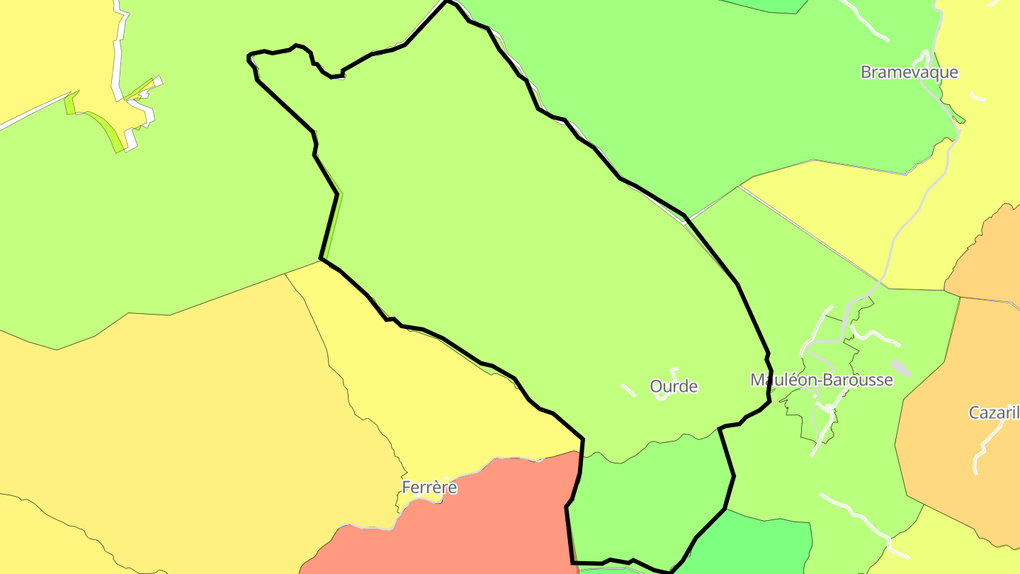 Carte des prix de l'immobilier Ourde