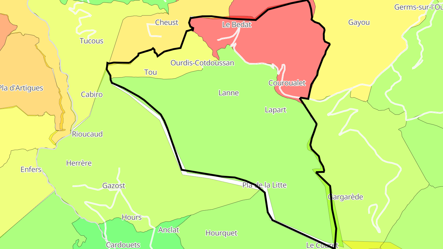 Carte des prix de l'immobilier Ourdis-Cotdoussan