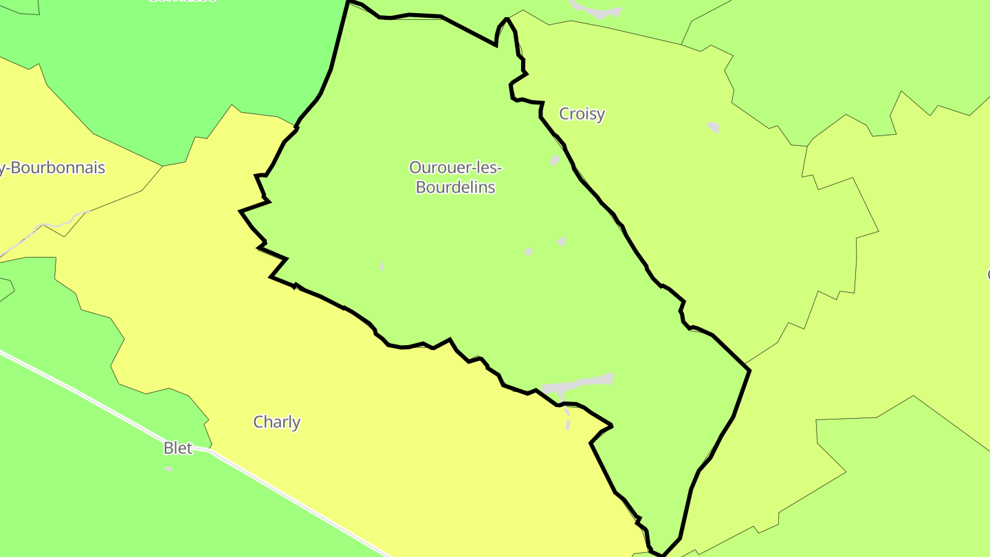 Carte des prix de l'immobilier Ourouer-les-Bourdelins