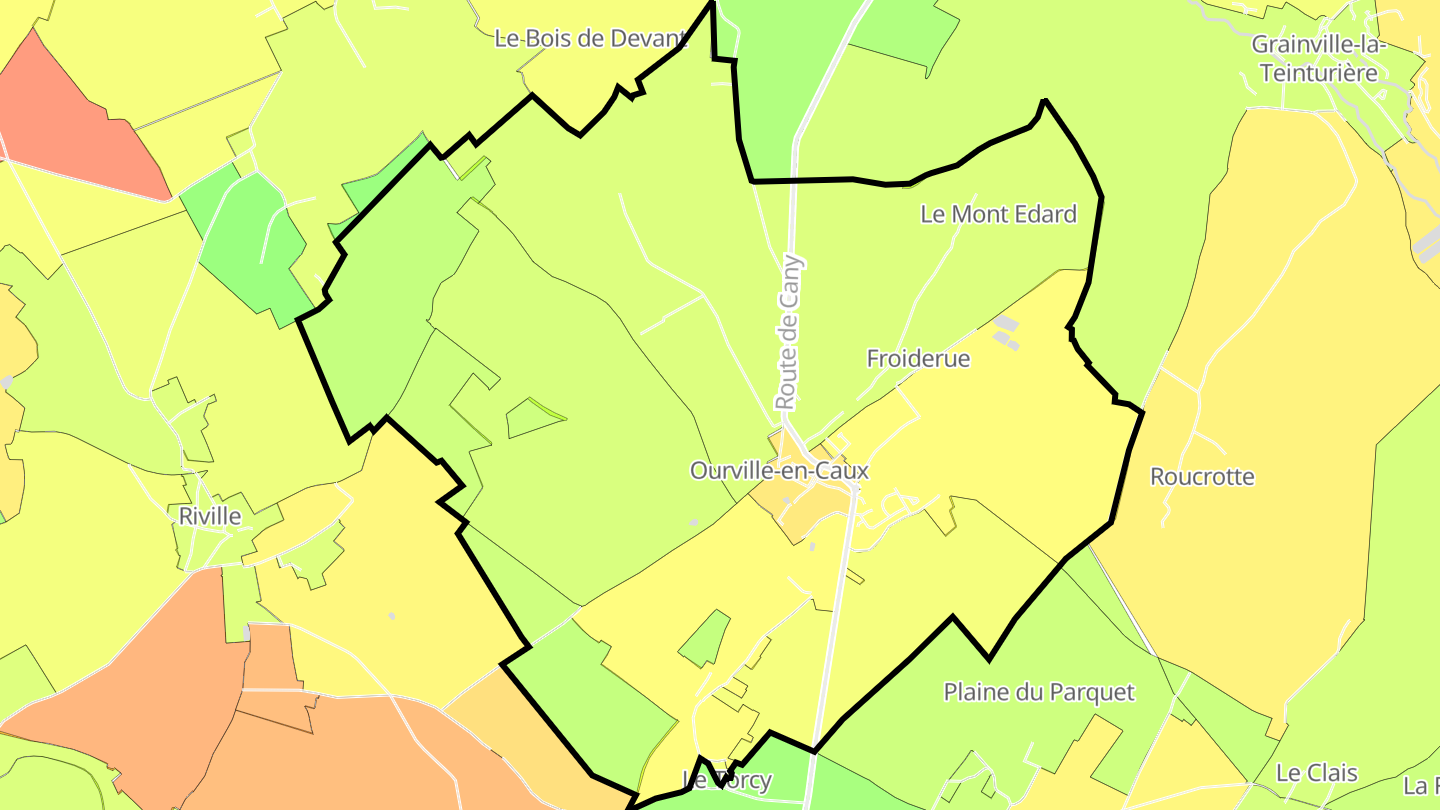 Carte des prix de l'immobilier Ourville-en-Caux