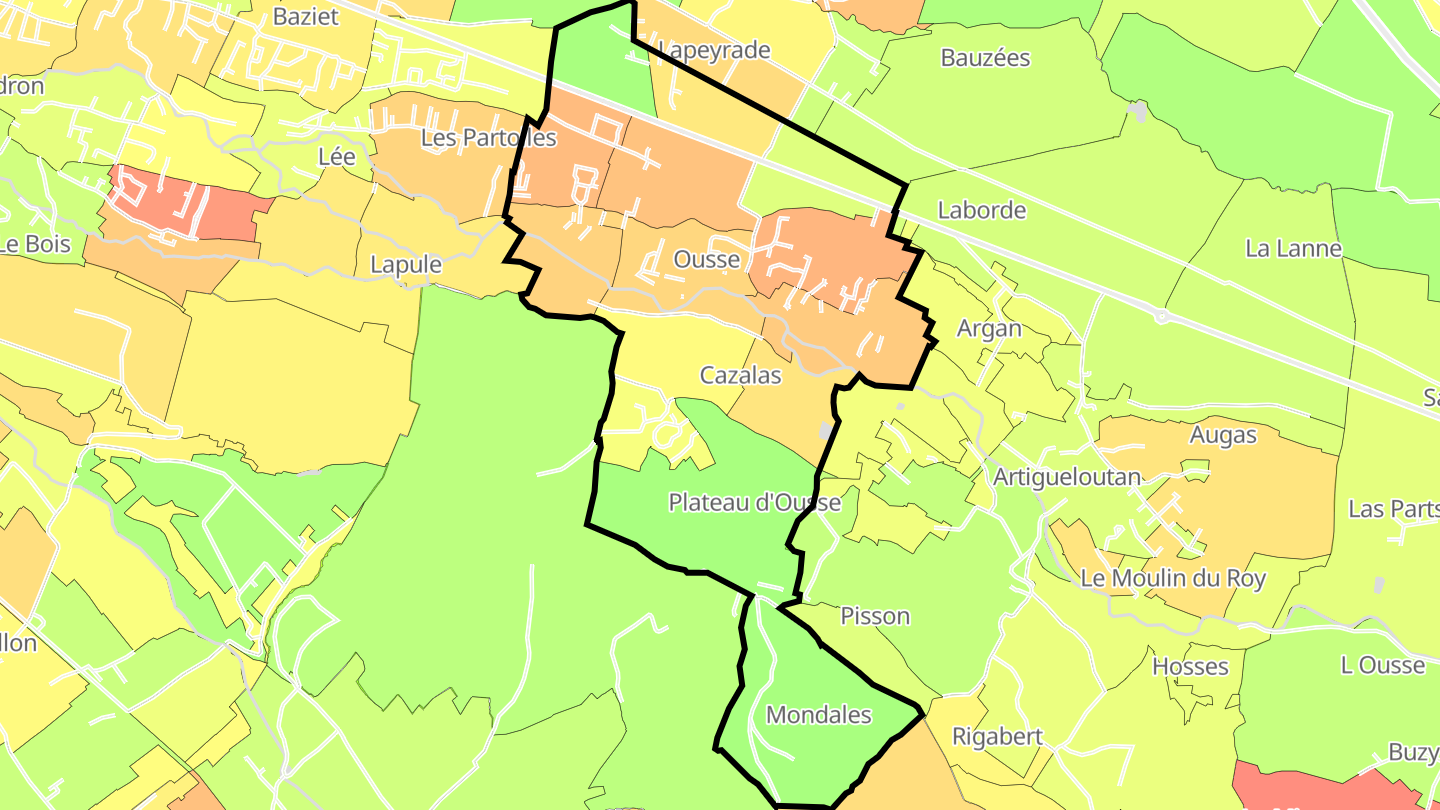 Carte des prix de l'immobilier Ousse