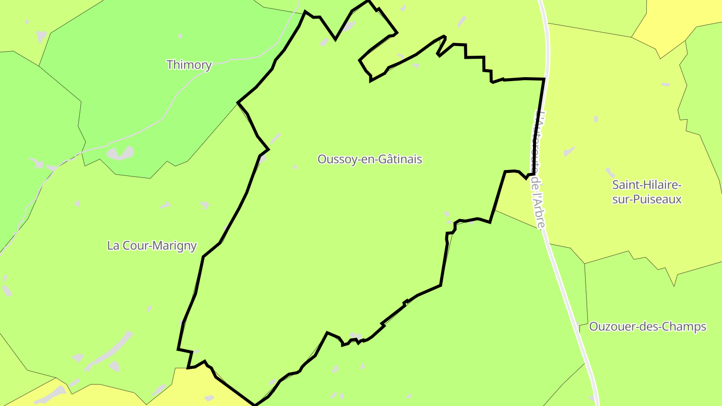 Carte des prix de l'immobilier Oussoy-en-Gâtinais