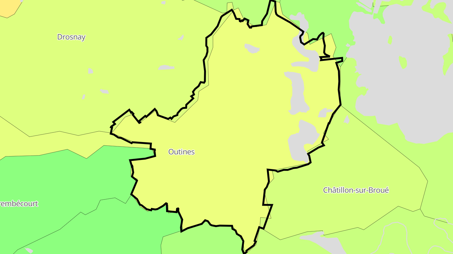 Carte des prix de l'immobilier Outines