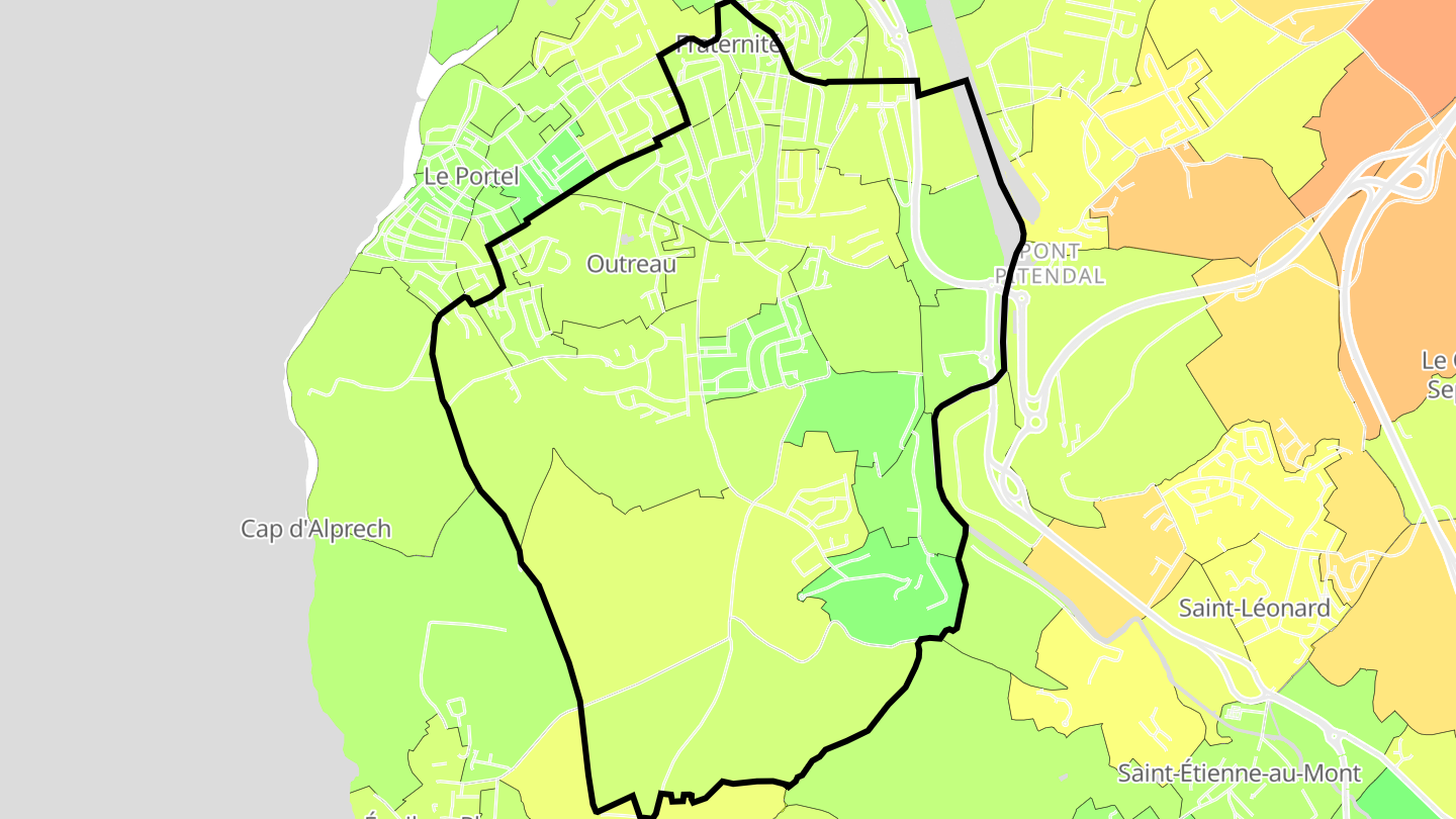 Carte des prix de l'immobilier Outreau