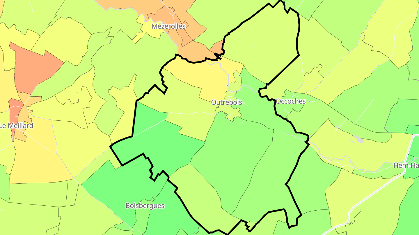 Carte des prix de l'immobilier Outrebois