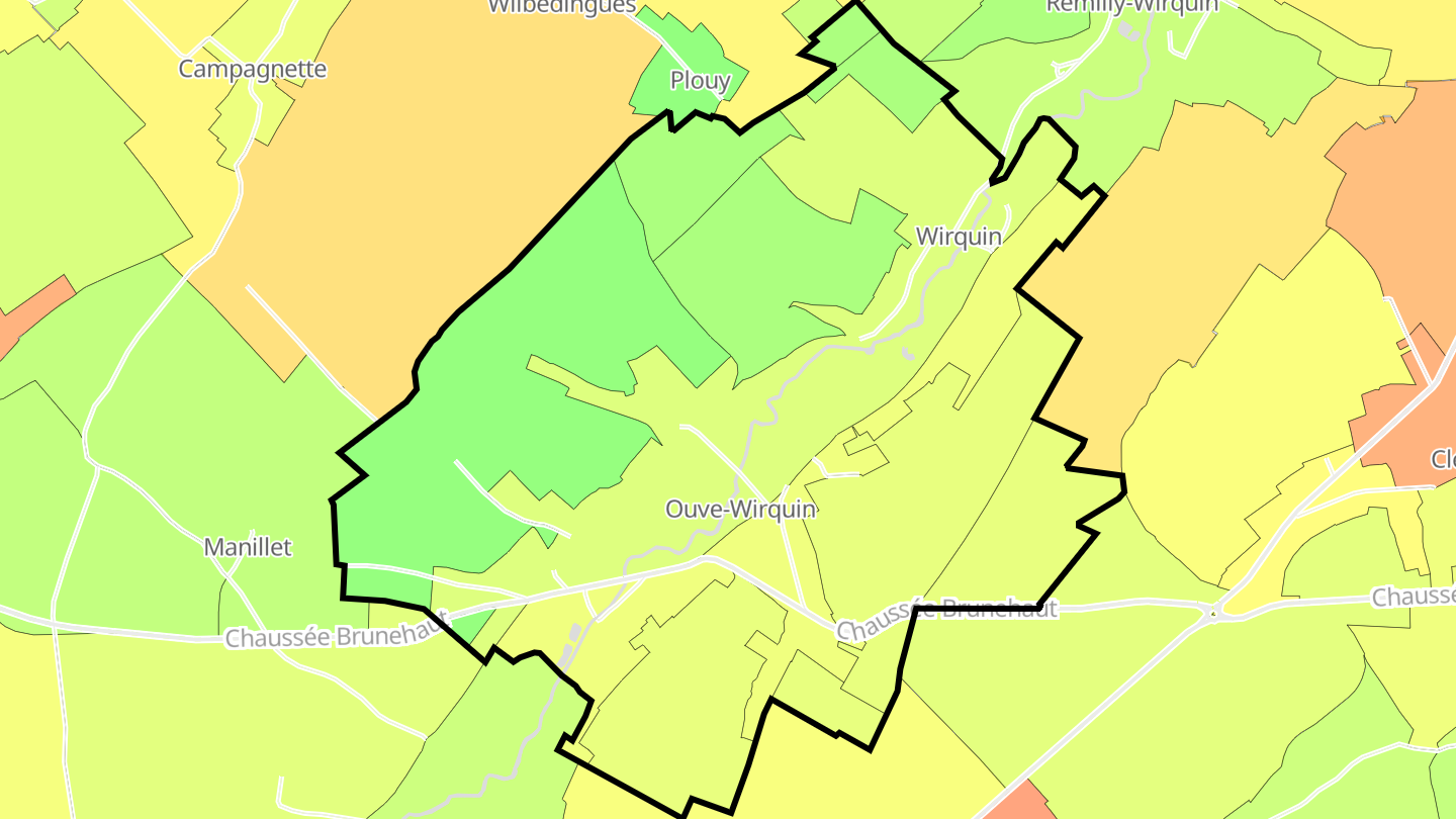 Carte des prix de l'immobilier Ouve-Wirquin