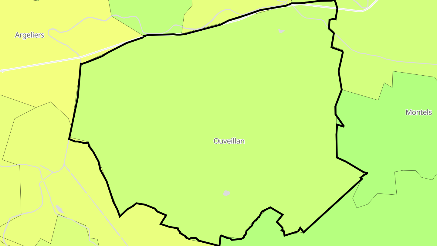 Carte des prix de l'immobilier Ouveillan
