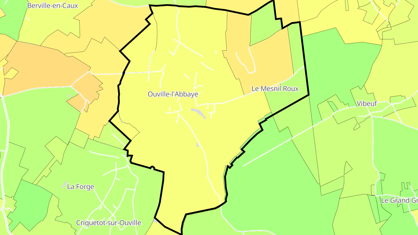 Carte des prix de l'immobilier Ouville-l'Abbaye