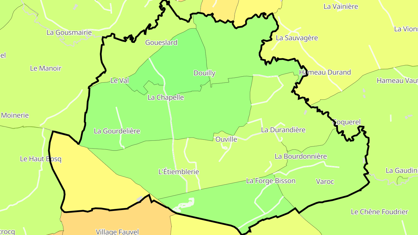 Carte des prix de l'immobilier Ouville
