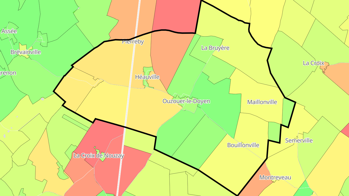 Carte des prix de l'immobilier Ouzouer-le-Doyen