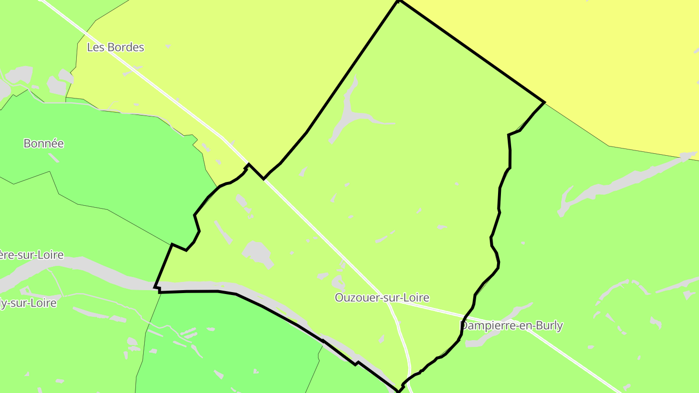 Carte des prix de l'immobilier Ouzouer-sur-Loire