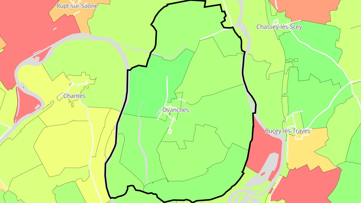 Carte des prix de l'immobilier Ovanches