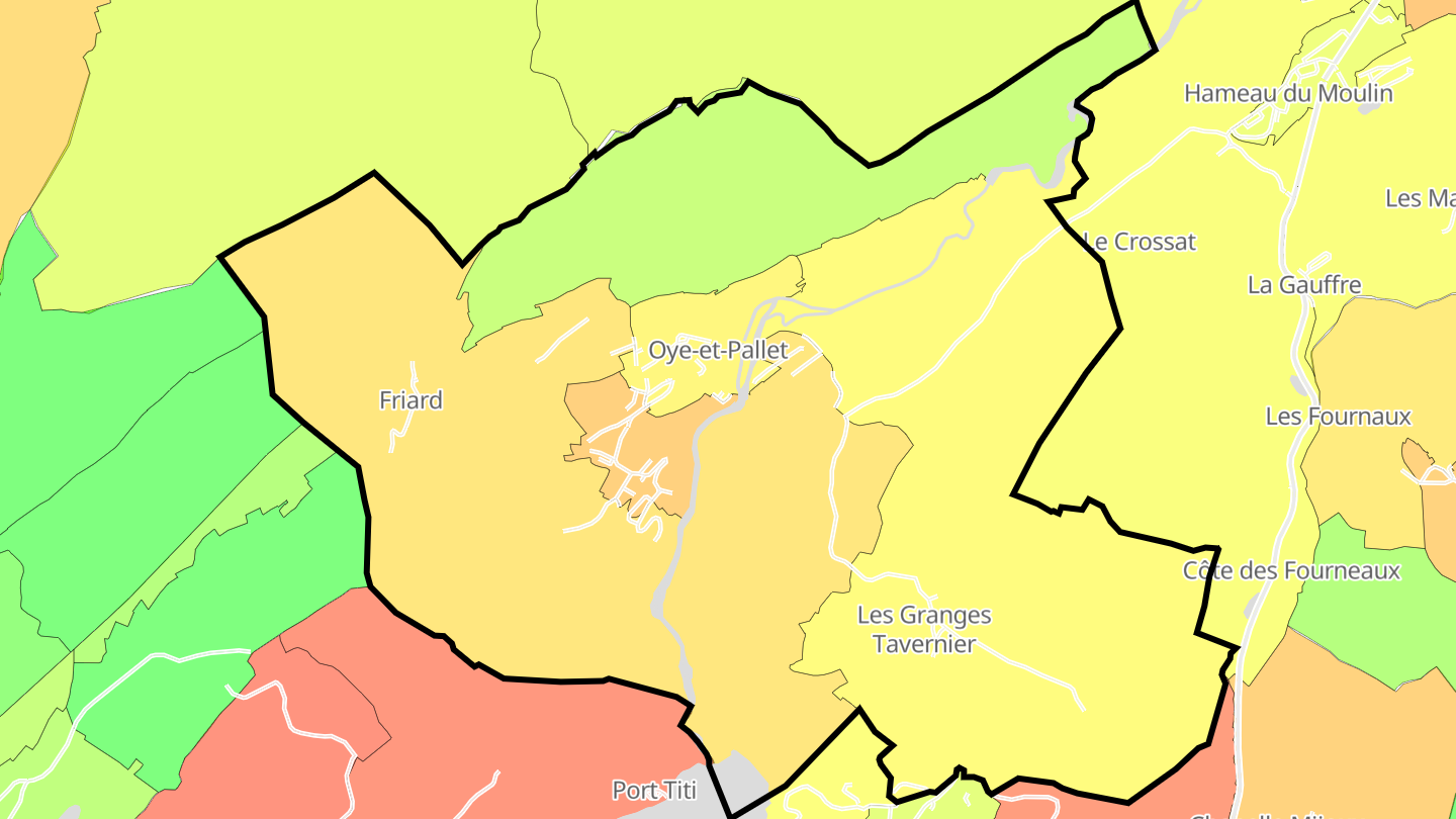 Carte des prix de l'immobilier Oye-et-Pallet