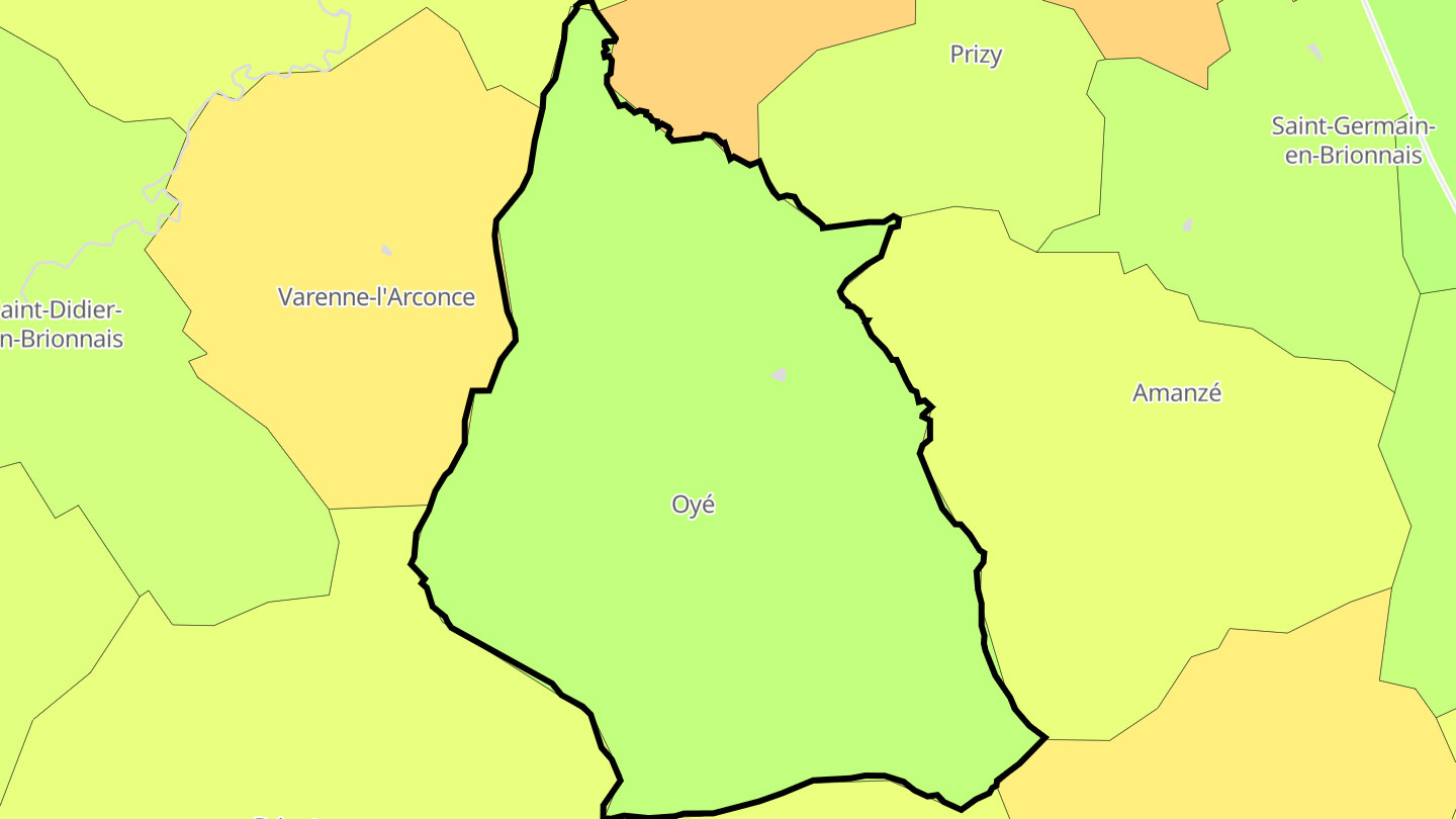 Carte des prix de l'immobilier Oyé