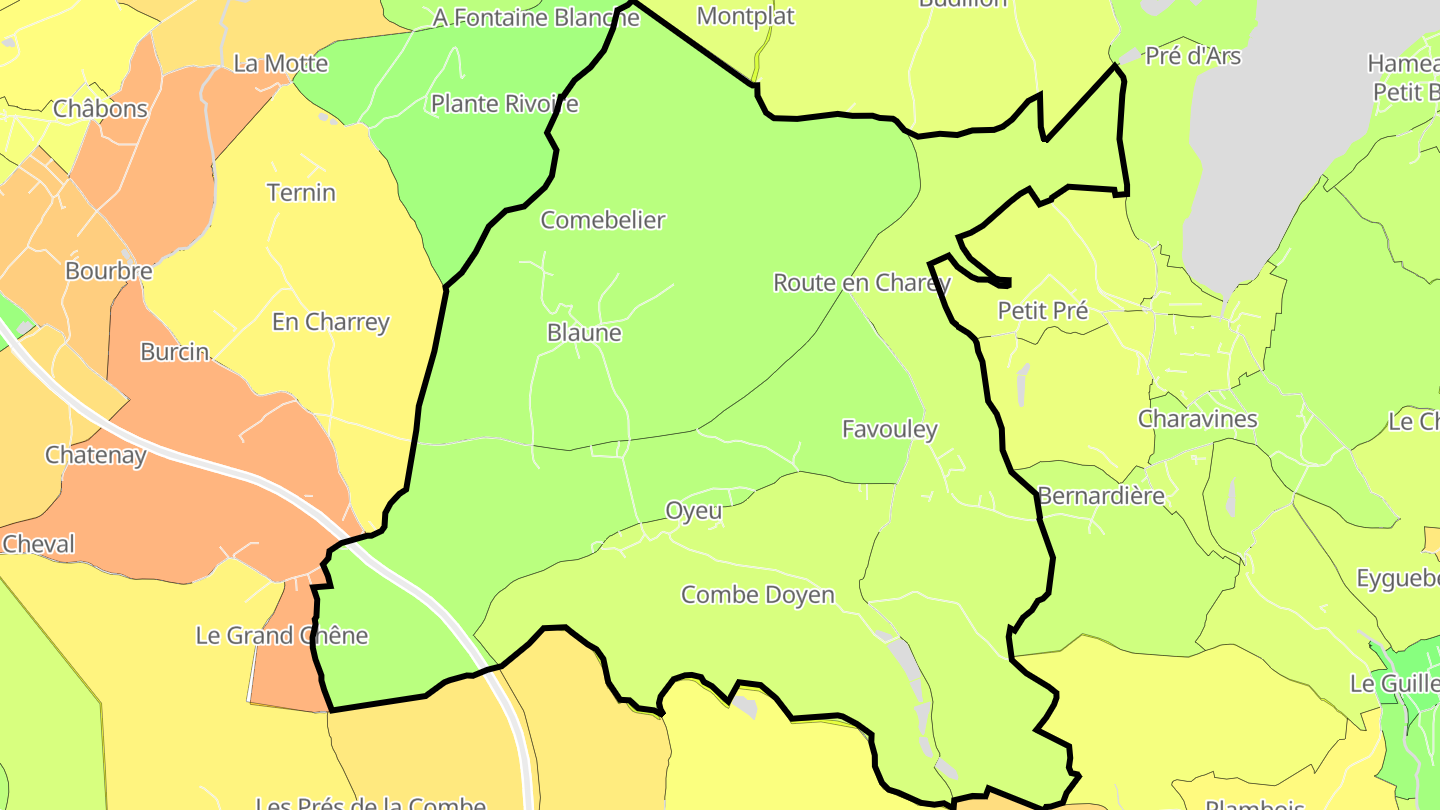 Carte des prix de l'immobilier Oyeu