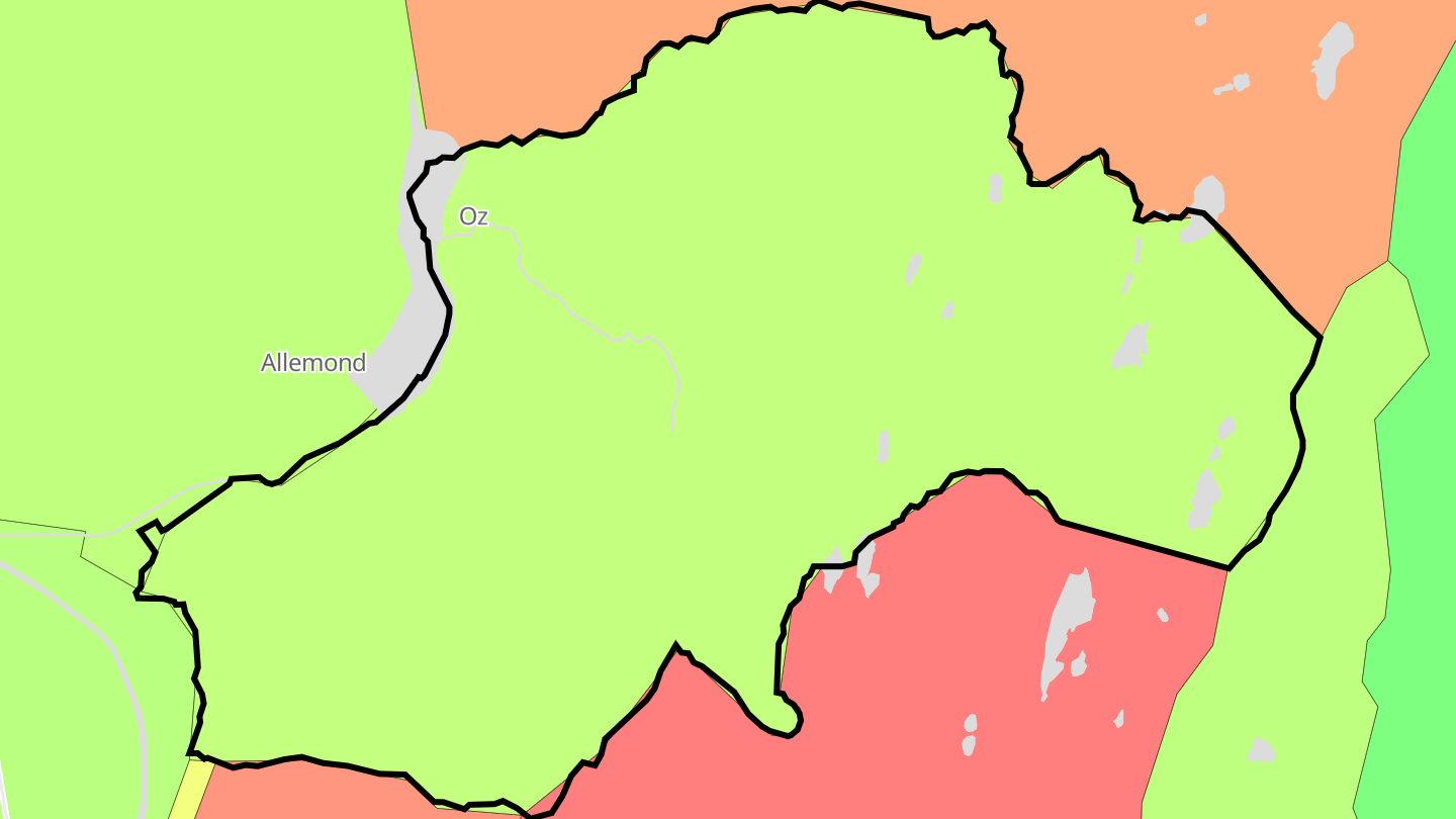 Carte des prix de l'immobilier Oz