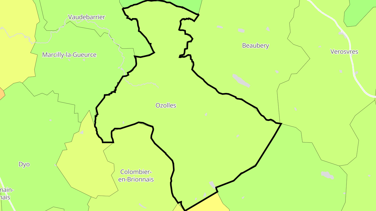 Carte des prix de l'immobilier Ozolles