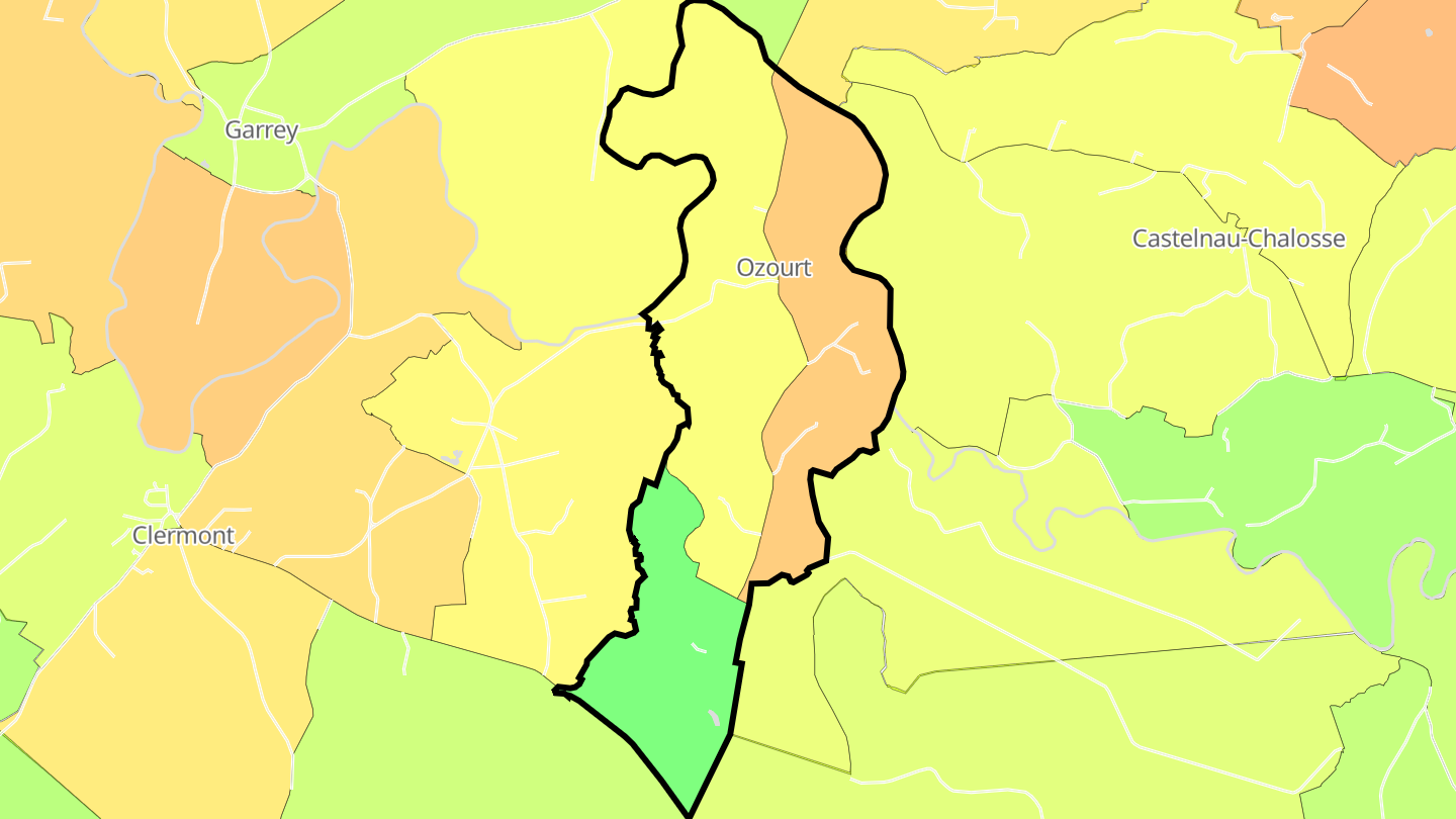 Carte des prix de l'immobilier Ozourt