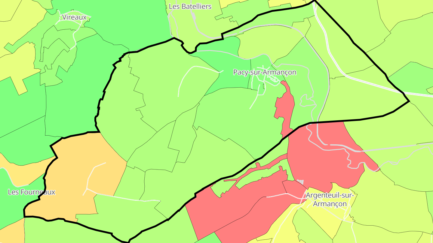 Carte des prix de l'immobilier Pacy-sur-Armançon